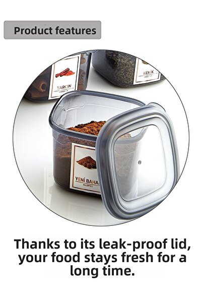 grimorlife 24 Pieces Spice Rack Pulses Storage Container with Leak Proof Label 550 ml - Deep Freezer and Microwave