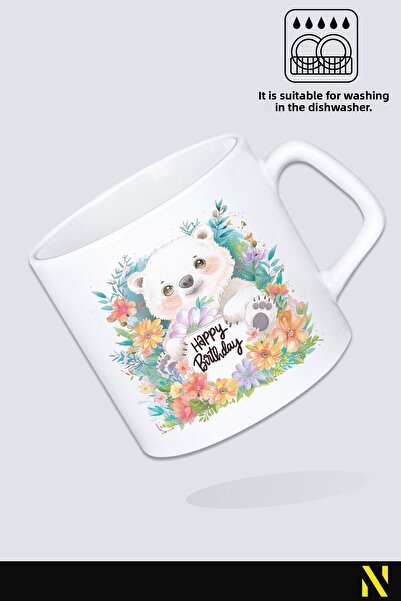 nilizma Happy Birthday Cute Bear Mug Cup Mug