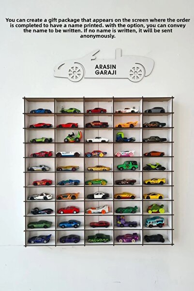 exalted hawk Toy Car Rack 50 Pcs White (Suitable for 1/64 Cars)
