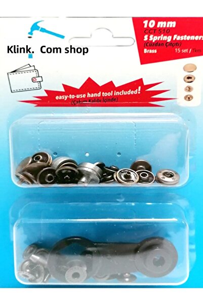 Klinkshop أجهزة تطبيق بمطرقة تثبيت 10 مم ومجموعة أدوات تثبيت 15 قطعة باللون ا...