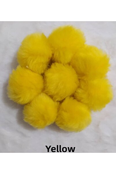 damlakids كرة صناعية من القطيفة باللون الأصفر مقاس 5 سم 10 قطع