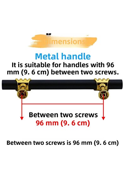 Badem10 Eylül Mobilier Bucătărie Sertar Dulap Mânere Dulap Mâner Capac Mâner Negru Aur 96 Mm Mâner Metal