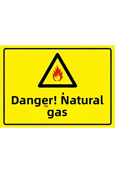 ZiPrinter خطر! لافتة تحذير الغاز الطبيعي PVC مقاس A5 15×21 سم