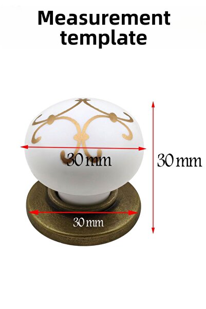 Badem10 Mâner cu buton polimer Eymen, alb, galben antic, mobilier, sertar de bucătărie, mâner dulap, mânere 5 buc.