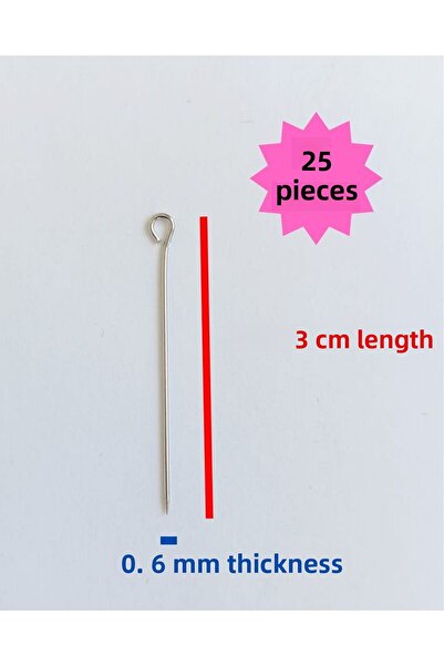 Eskişehir hobi sanat 3 cm Short Size 25 Pieces Ring Steel Bulk Needle Russian...