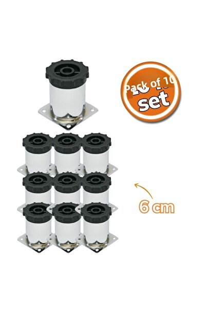 SYM Metal Round Foot Chrome 6cm Set of 10