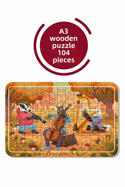 Baskı Atölyesi لغز حيوانات لطيفة وموسيقى مقاس A3 مكون من 104 قطعة، لعبة، منشا...