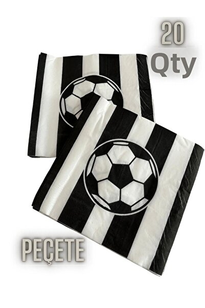 partyrüyası Χαρτί χαρτοπετσέτα με μοτίβο μπάλας ποδοσφαίρου σε ασπρόμαυρες ρίγες