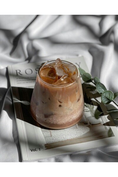 ERKUGO كوب مستدق من البورسليكات، كوب قهوة ومشروبات غازية مقاوم للحرارة (400 مل)