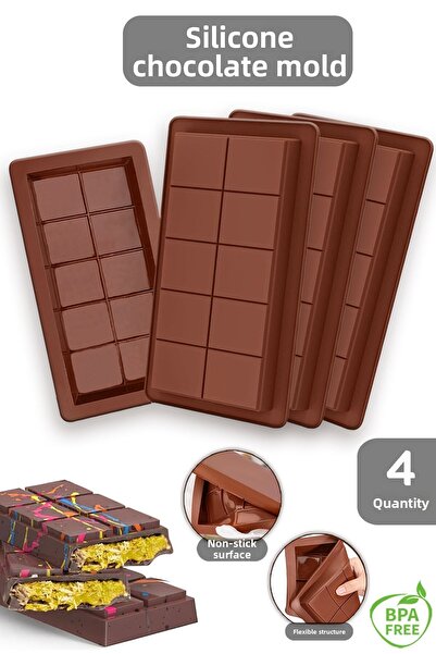 Meleni Home 4 τεμάχια φόρμα σοκολάτας Ντουμπάι - Μεγάλη φόρμα σοκολάτας σε ταμπλέτες Φόρμα σιλικόνης