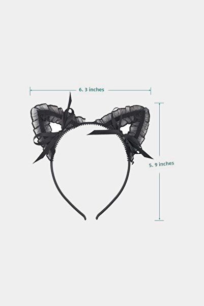 New Obsessions Black Cat Eared Hair Band with Mini Bow