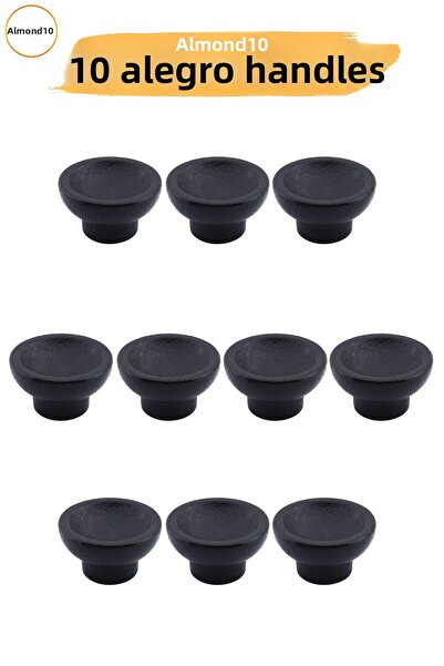 Badem10 Alegro Button Black 10Pcs Furniture Kitchen Wardrobe Cabinet Drawer Handle Handle Plastic Single Screw Handle