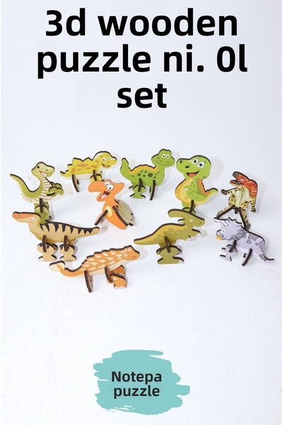 kutuTR Notpa Kids 3D Puzzle Set Dinosaurs 10 Separate Dinosaur Figures