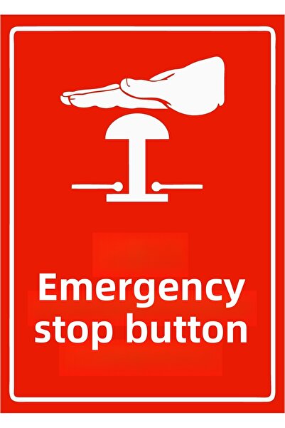 ZiPrinter Emergency Stop Button Isg Warning Sign Pvc A3 30X42 cm