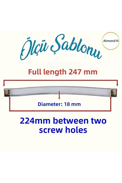 Badem10 Mobilier din salcâm Sertar de bucătărie Dulap dulap Mâner ușă Mâner metalic drept Mâner 224 mm Mânere cromate