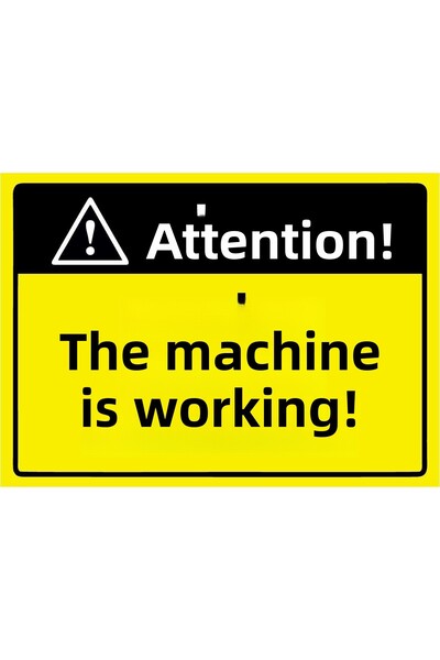 ZiPrinter انتبه! آلة تعمل بشكل جيد! لافتة تحذير من مادة PVC مقاس A5 15x21 سم