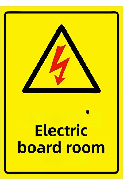 ZiPrinter لوحة تحذير غرفة الكهرباء من مادة PVC مقاس A5 15x21 سم