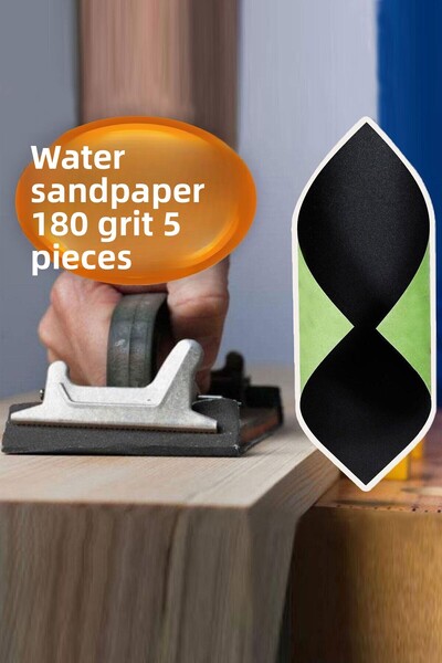 Badem10 ورق صنفرة مائي 180 حبيبة مقاس 23 × 28 سم ورق صنفرة ناعم جاف ورطب (5 قطع)