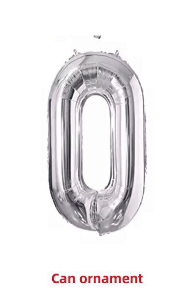 Cansüs 40Inch Silver Colorful Number Foil Balloon - 102cm