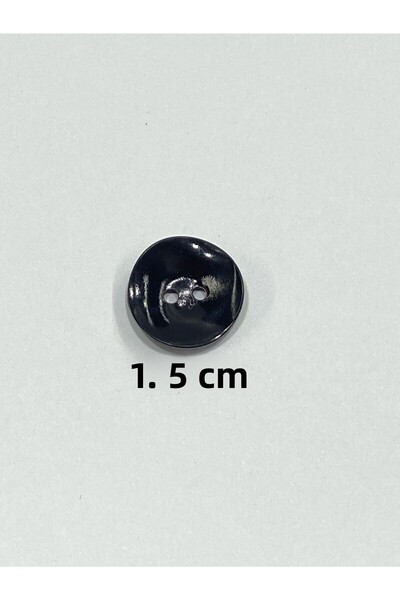 karantuhafiye Σετ 8 Μαύρα κυματιστά γιλέκα και κουμπιά ζακέτας - 1,5 cm m006