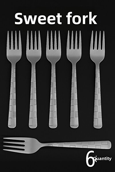 Metler Cheap Dessert Fork Set of 6 |   Motiyago Stainless Steel Stylish Desig...