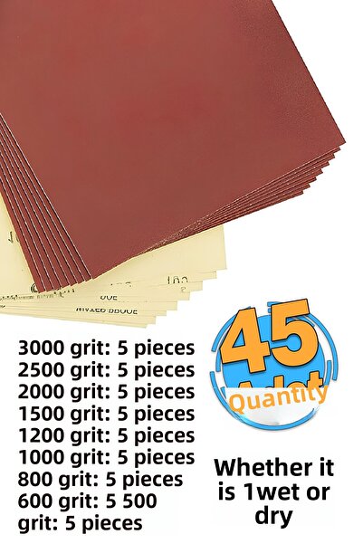 Badem10 مجموعة تنظيف المصابيح الأمامية الورقية 45 قطعة من ورق الصنفرة المائي ...