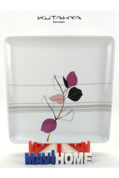 Kütahya Porselen 23 cm Square White Porcelain Boat Plate - Single