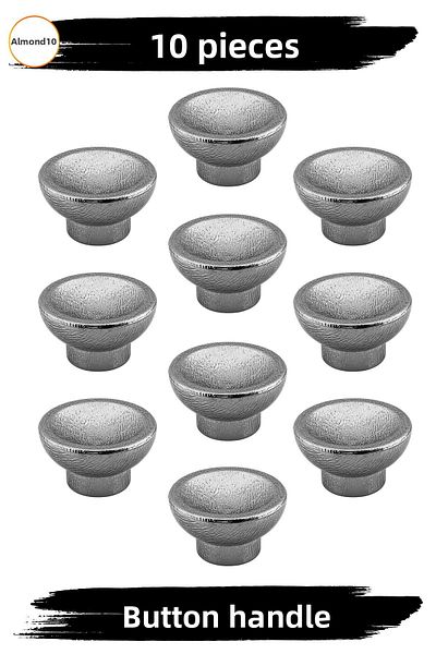 Badem10 Alegro Button Chrome Plastic (10 Pcs) Furniture Kitchen Drawer Cabinet Cupboard Door Handle Handle Handles