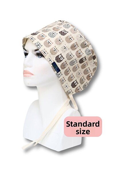 doktorbonem Șapcă chirurgicală de culoare cremă, cu model de bufniță, mărime ...