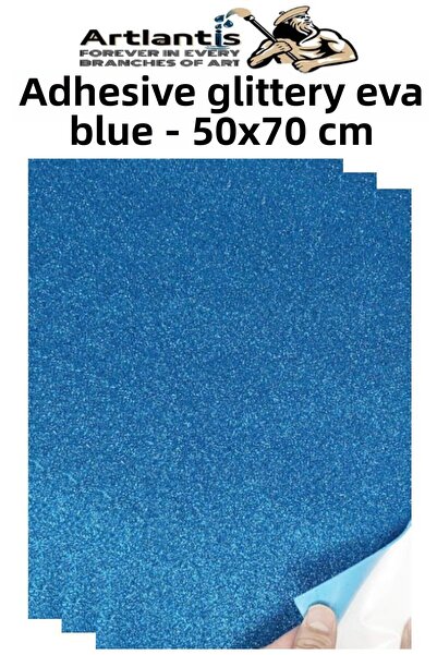 Artlantis Blue Adhesive Glitter Eva 50X70 cm 3 Pieces Glitter Adhesive Eva Sp...