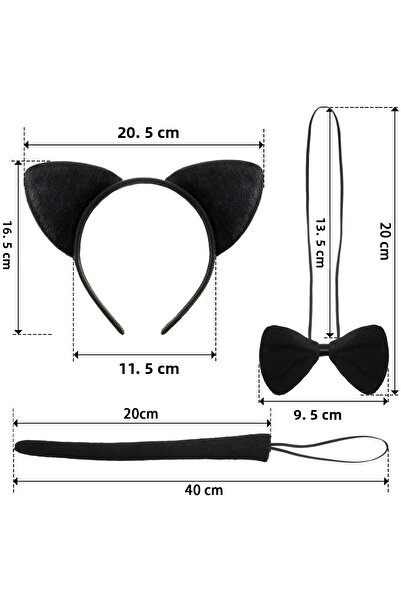 ForWhat Set de pisică bucăți de papion cu coadă de coroană pentru costum de s...