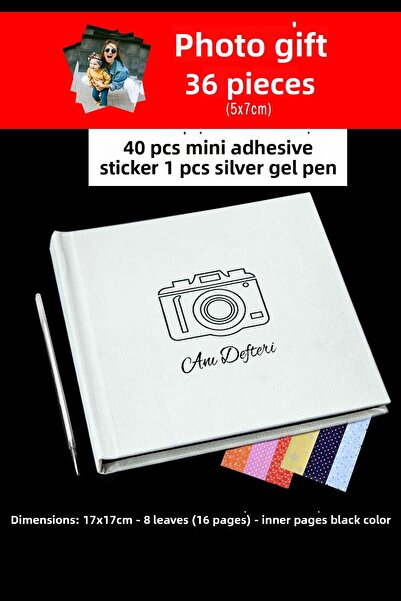 bymat Album de amintiri - Album foto - Album alb de amintiri cu interior negr...