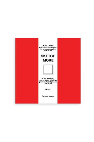 Poli Art Design Square 20x20 Cm Sketchbook (For Watercolors And Graphics) Watercolour Big Sketchbook