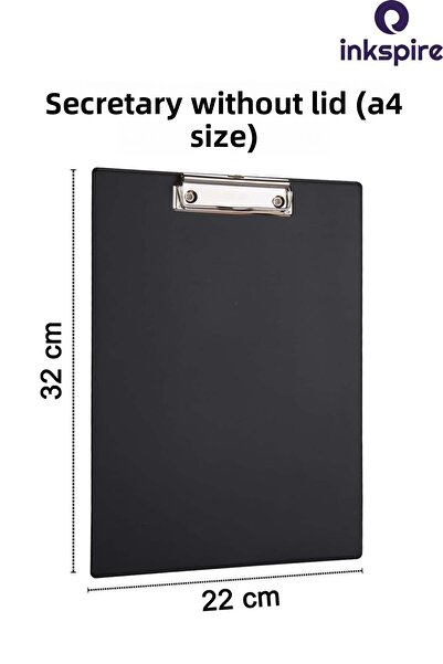 inkspire Capless Secretarial A4 Pvc 1 Piece Document Holder with Clamp on the Top File Clipboard Writing Table Office Stationery