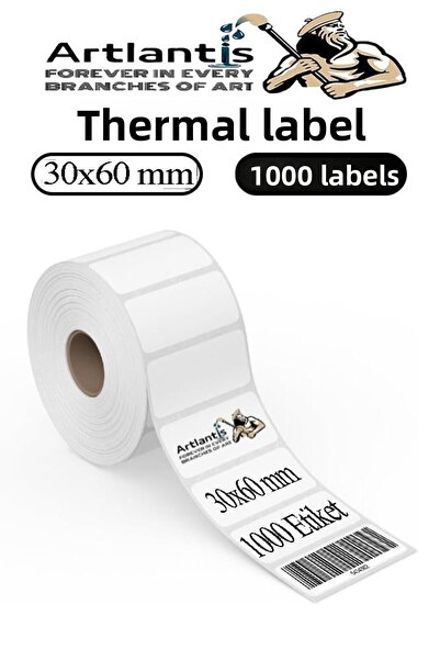 Artlantis Etichetă adezivă pentru coduri de bare 30x60 mm, 1 bucată, rolă de ...