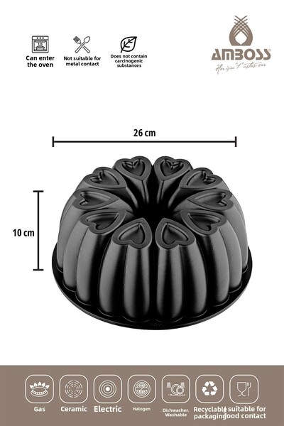 Amboss Turnare pentru tort ametist negru 26 cm - 8696474231290