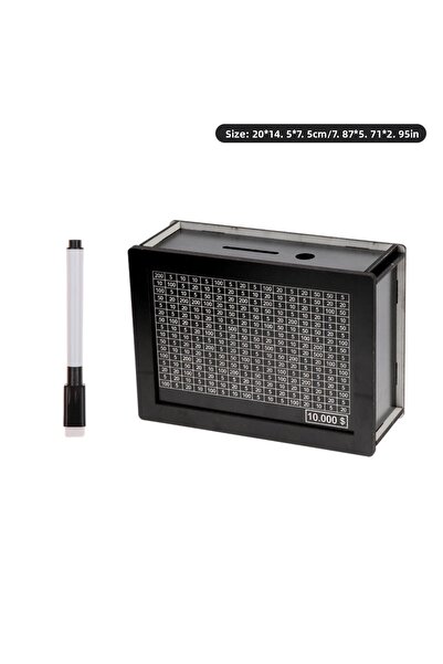 Choice حصالة نقود قابلة لإعادة الاستخدام باللون الأسود بقيمة 10000 دولار أمري...