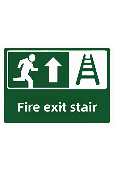 ZiPrinter لافتة تحذيرية لسلالم الخروج من الحرائق مصنوعة من مادة PVC مقاس A5 1...