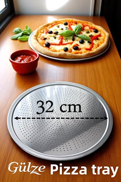 Maglor Stainless Steel Pizza-Pita-Lahmacun Tray / Baking and Presentation Tray (32 cm)
