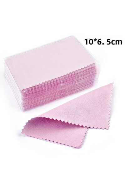 Choice رقم 11 10*6.5 سم/8*8 سم 50 قطعة من قماش تلميع الفضة النظيفة، قماش مسح ناعم للقلادات