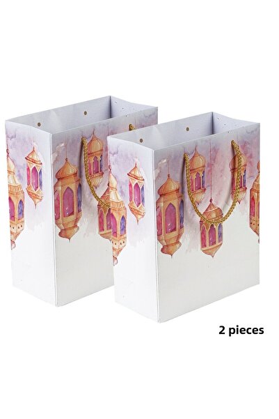 roco paper حقيبة هدايا تحت عنوان مصباح رمضان برباط من الورق المقوى مقاس 20x25...