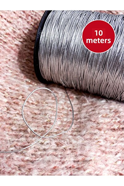 Hayal.kirtasiyesi 10 Meters Packaging Sticker Rope Silver Color Plaid Gift Pa...