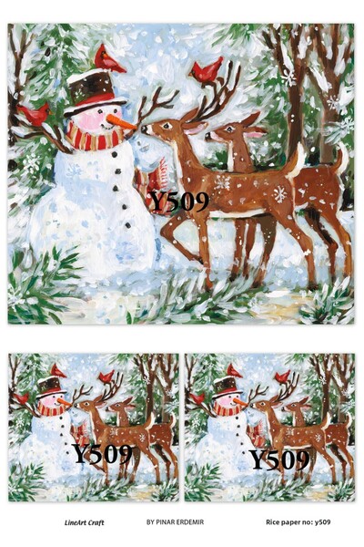 LİNEART Lineart Christmas Pattern Brass Decopage Paper No:Y509- 29X42Cm