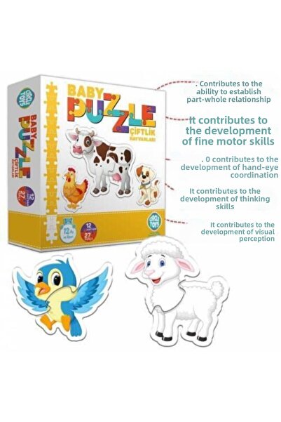 Circle Toys 3-Piece Vehicles and Animals Baby Educational Puzzle Set