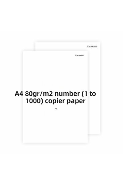 MattSa ورق نسخ A4 مرقم 1-1000 مع أرقام تسلسلية (إجمالي 1000 ورقة من الورق الم...