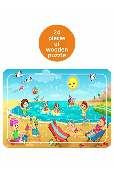 LİPYOS لعبة صيف البحر 24 قطعة بازل خشبي