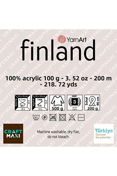 Yarnart Finlanda - Ață de tricotat manual roșu-41