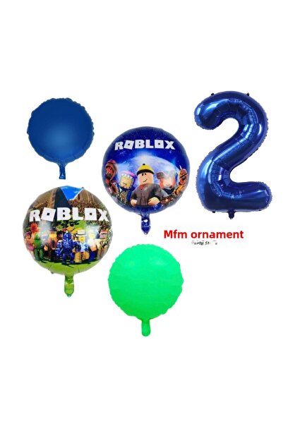 MFM طقم بالونات من رقائق روبلوكس لمدة سنتين بطول 100 سم