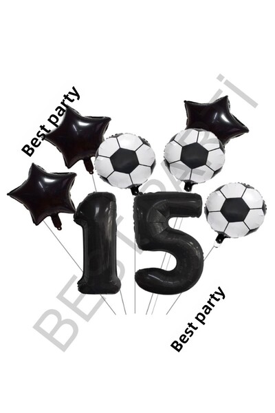 BEST PARTİ DOĞUM GÜNÜ PARTİ SÜSLERİ مجموعة بالونات فويل منقوشة لكرة القدم بأر...