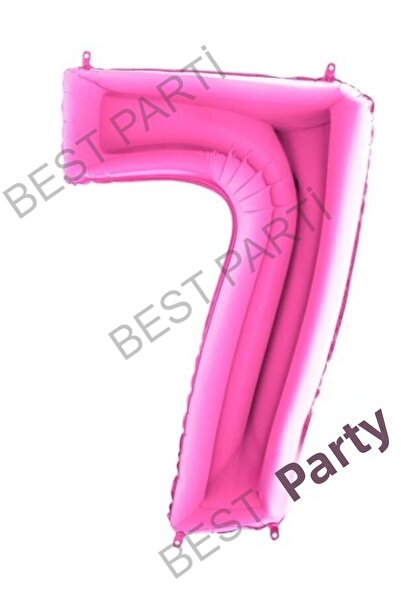 BEST PARTİ DOĞUM GÜNÜ PARTİ SÜSLERİ بالون رقم فويل وردي فوشيا 100 سم 7